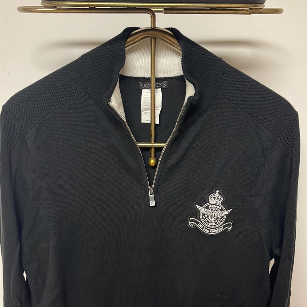 SAMPLE Express half zip high neck collar sweater